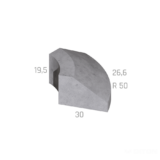 OSTRŮVKOVÝ OBRUBNÍK VNĚJŠÍ OBLOUK R 0,5