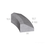 OSTRŮVKOVÝ OBRUBNÍK VNĚJŠÍ OBLOUK R 1,0