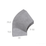 OSTRŮVKOVÝ OBRUBNÍK VNITŘNÍ OBLOUK R 0,5