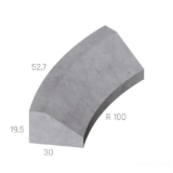 OSTRŮVKOVÝ OBRUBNÍK VNITŘNÍ OBLOUK R 1,0